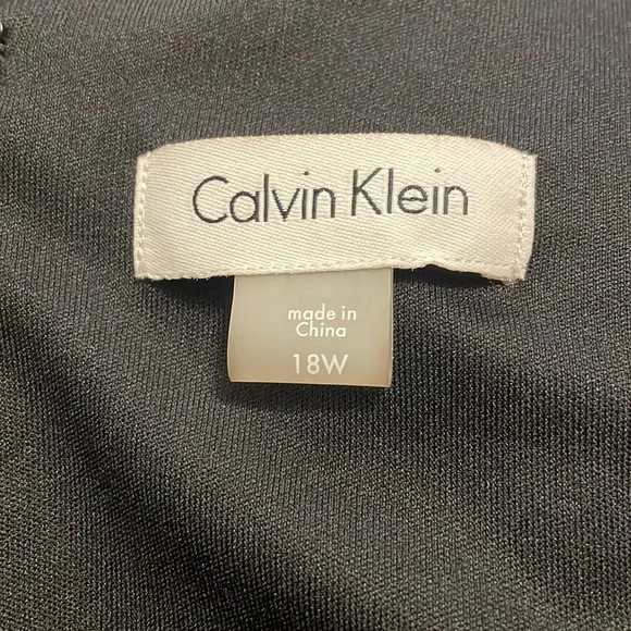 Calvin Klein v-neck midi black cold shoulder dress - Picture 6 of 7